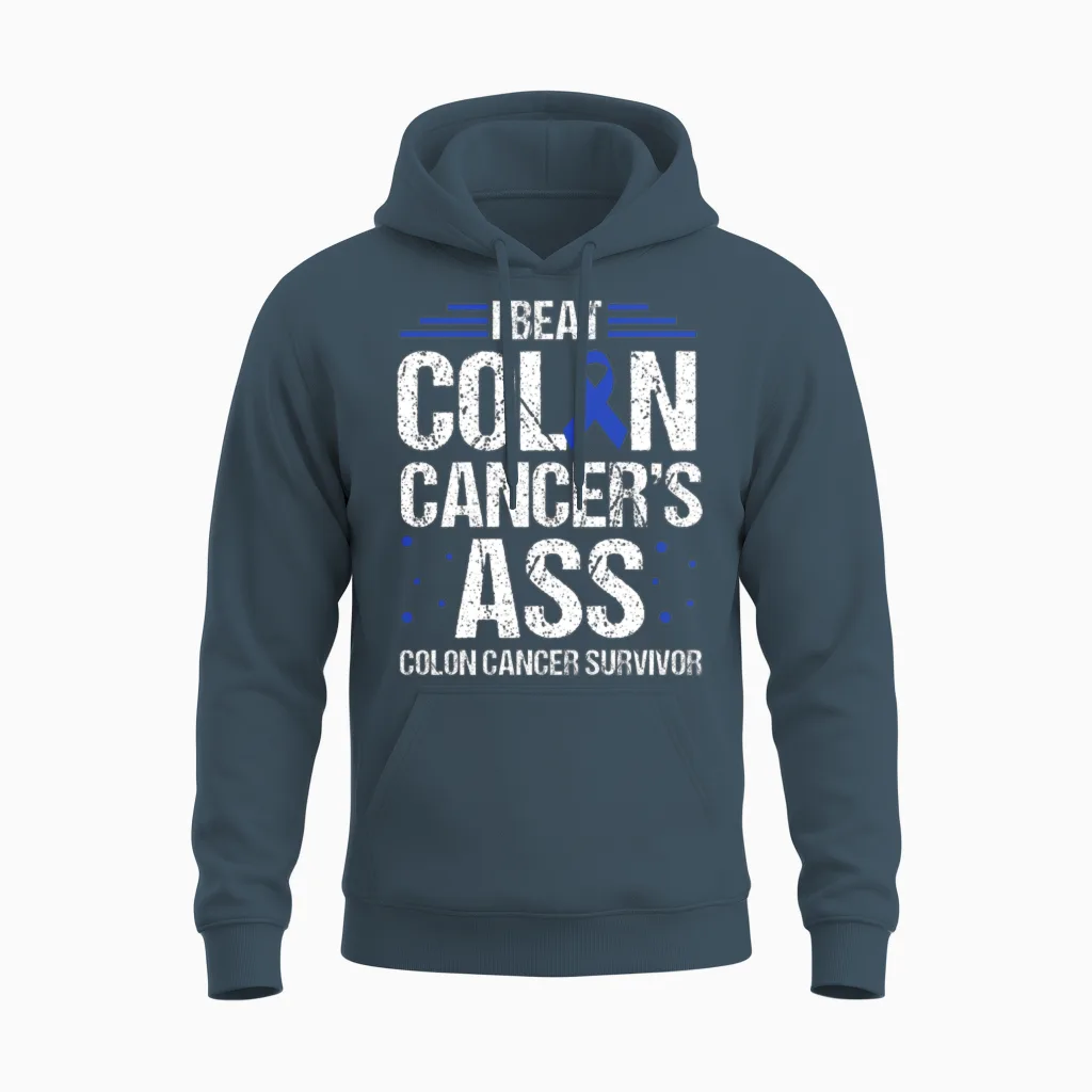 Funny Colon Cancer Awareness Unisex Hoodie in Dark Heather
