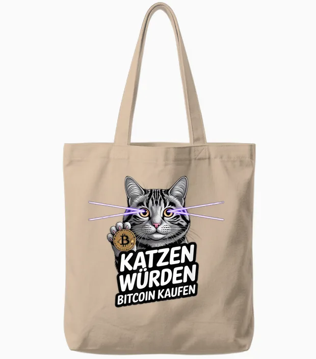 Lustiges Design Für Btc Fans - Katzen Würden Bitcoin Kaufen Tote Bags in Natural