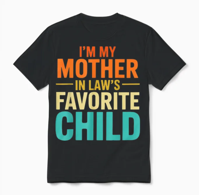 Funny from Son I'm My Mother-In-Law Favorite Child Unisex T-Shirt in Black