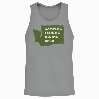 Camping Fishing Hiking Beer Unisex Tank Top - Sport Grey