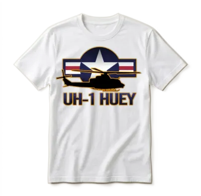 Uh-1 Huey Helicopter Unisex T-Shirt - White