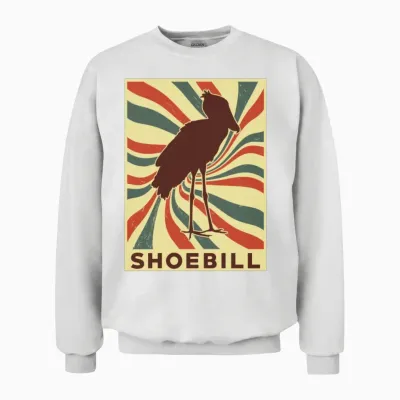 Shoebill Retro Vintage Unisex Sweatshirt - White