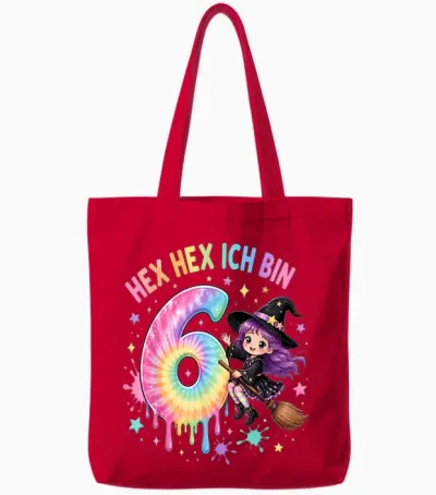 Hex Ich Bin 6 Hexen Geburtstag Geschenke Für Mädchen Tote Bags - Red
