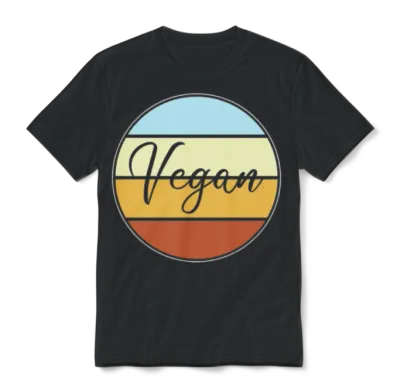Vegan Retro Unisex T-Shirt - Black