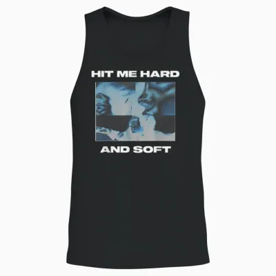Official Billie Eilish Hit Me Hard and Soft Blue Reverse T-Shirt, Blue, S Unisex Tank Top - Black