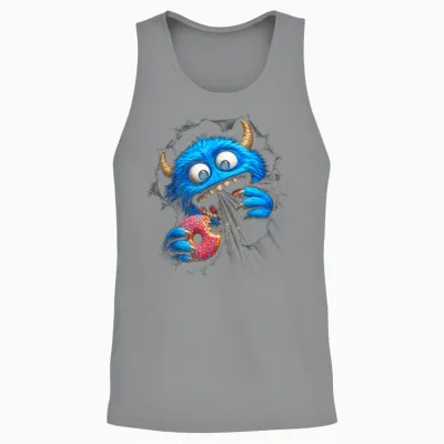 Cadeau Original Effet Optique Donut Monstre Drole Trompe œil Unisex Tank Top - Sport Grey