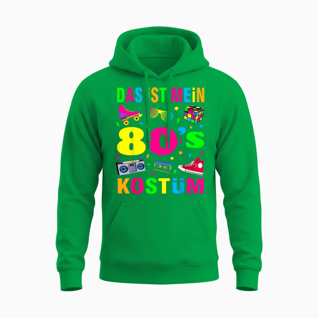 80s Theme Party 80s Costume - I Love the 80s Unisex Hoodie in Irish Green