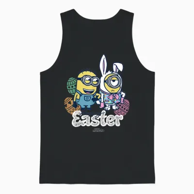 Minions Happy Easter Unisex Tank Top - Black