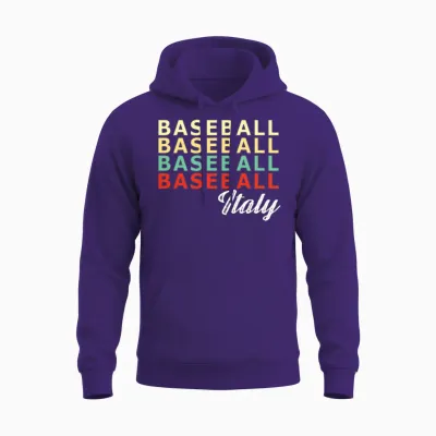 Italy Baseball Retro Color Unisex Hoodie - Purple