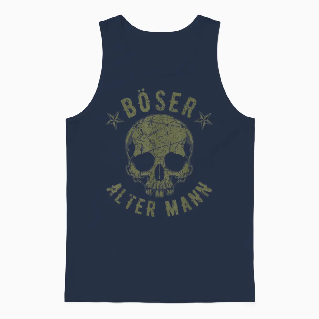 Böser Alter Mann Unisex Tank Top in Navy