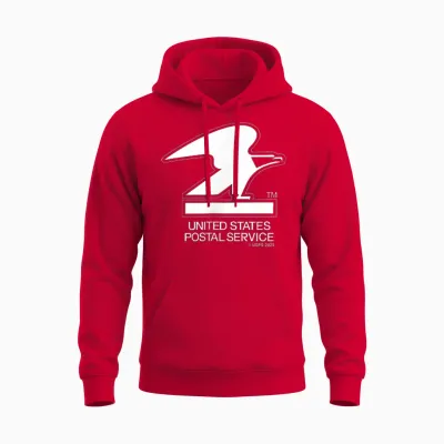 United States Postal Service Front Chest Eagle Logo Usps Unisex Hoodie - Red