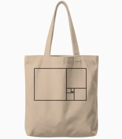 Goldenes Fibonacci-Verhältnis Rechteck Tote Bags - Natural