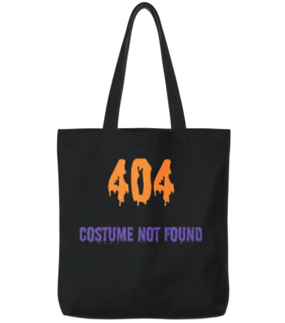 404 Costume Not Found - Halloween Party Tote Bags - Black