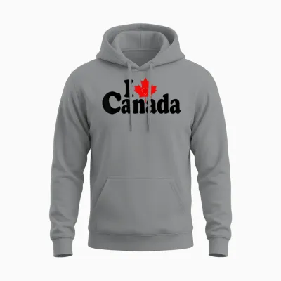 I Love Canada I Heart Canada Canada Culture Canadienne Unisex Hoodie - Sport Grey