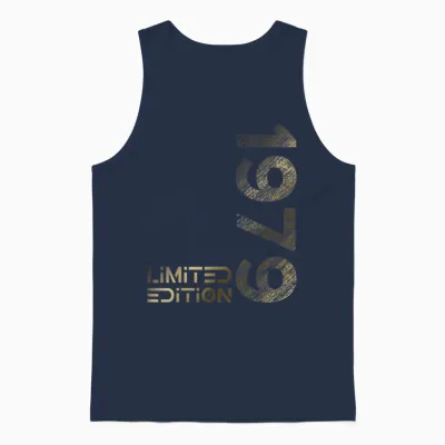 Limited Edition Vintage 1979 Man Woman 44th Birthday T-Shirt, Black Unisex Tank Top - Navy