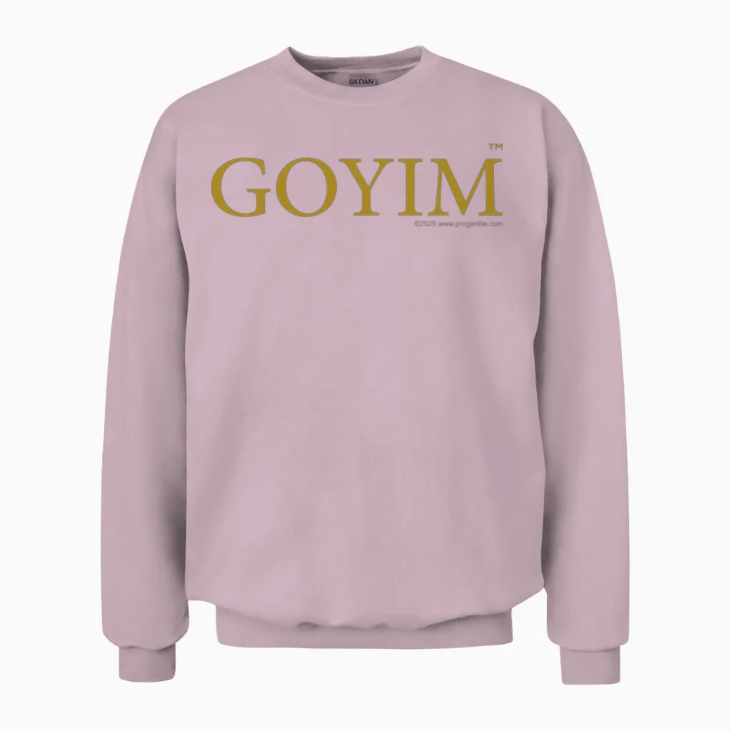 Goyim, Gold Unisex Sweatshirt in Light Pink