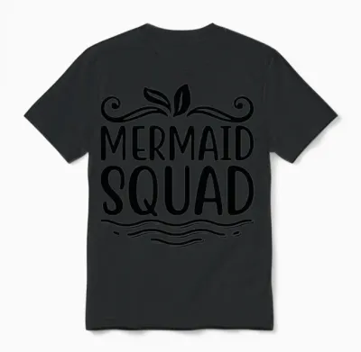 Mermaid Squad Black Unisex T-Shirt - Black