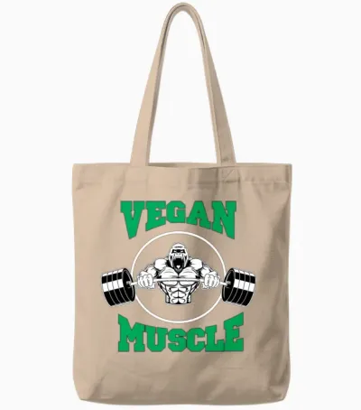 Vegan Muscle Gorilla Powered by Plants Tote Bags - Natural
