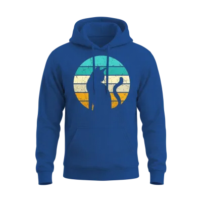 Cat Retro Style Unisex Hoodie - Royal