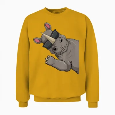 Nashorn Kinder Jungen Damen Unisex Sweatshirt - Gold