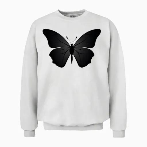Butterfly Unisex Sweatshirt in White