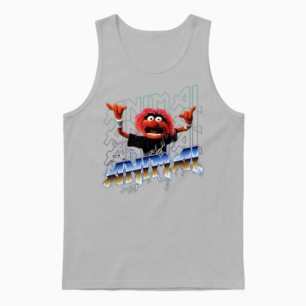 Disney the Muppets Animal Rock Portrait T-Shirt, Black Unisex Tank Top in Ash