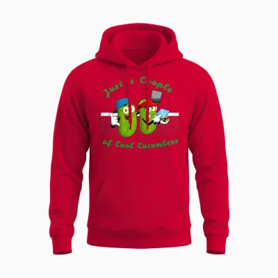 Pickles Playing Pickleball Just a Couple of Coo Unisex Hoodie - Red