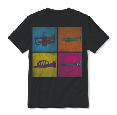 Retro Trumpets Vintage Trumpeter Unisex T-Shirt - Black