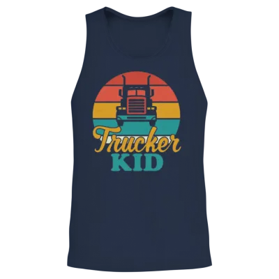 Trucker Kid - Retro Style Unisex Tank Top - Navy