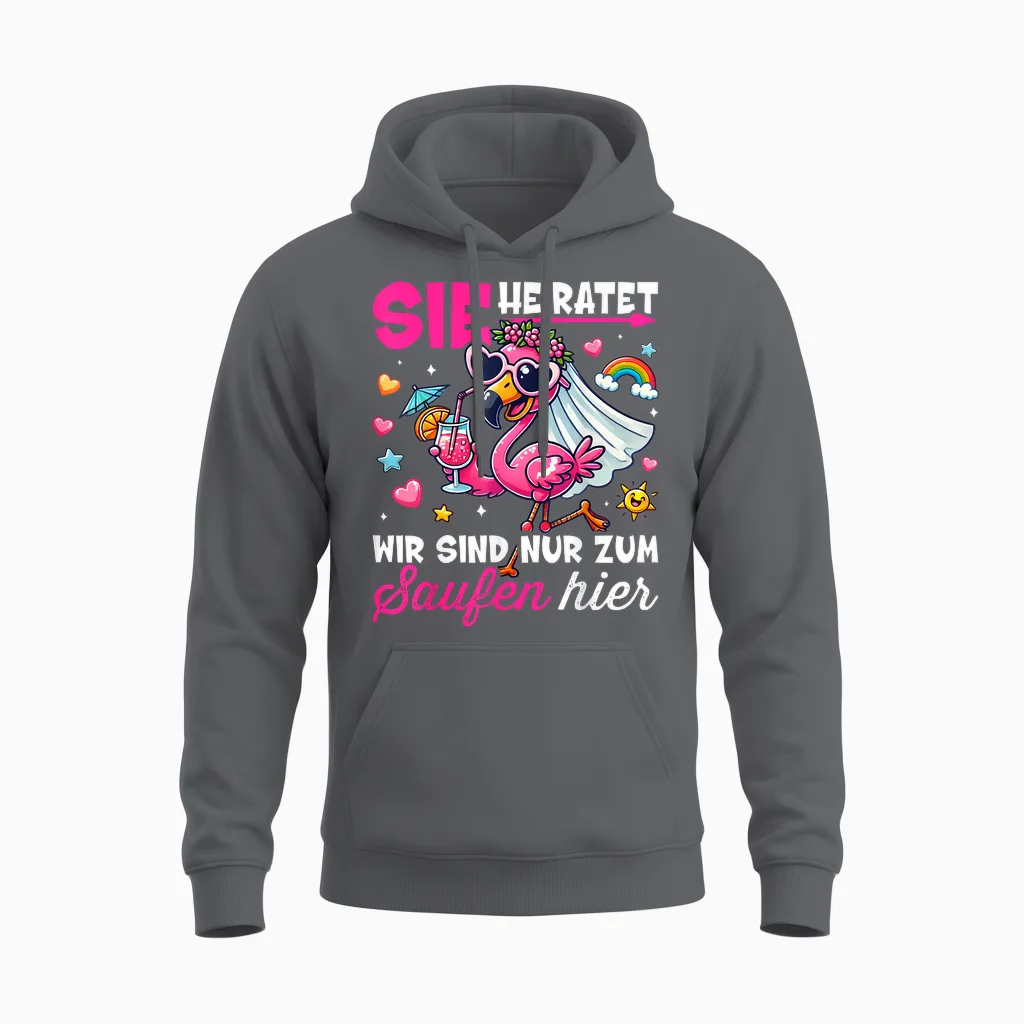 Stag Party Women's T-Shirt Hen Night Hen Party Women's T-Shirt, Black, S Unisex Hoodie in Charcoal