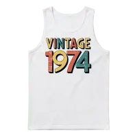 Vintage 1974 Retro 50th Birthday Gift - Classic 19 Unisex Tank Top - White – 1