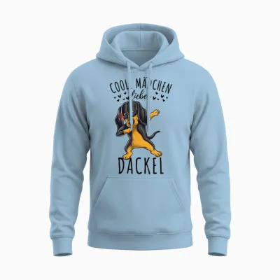 Coole Mädchen Lieben Dackel Unisex Hoodie - Light Blue