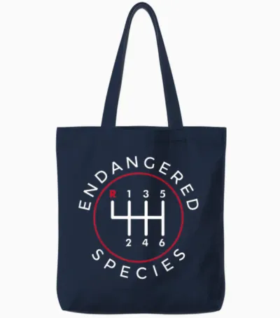 Endangered Species Manual Gearbox Stick Shift 6 Speed Tote Bags - Navy