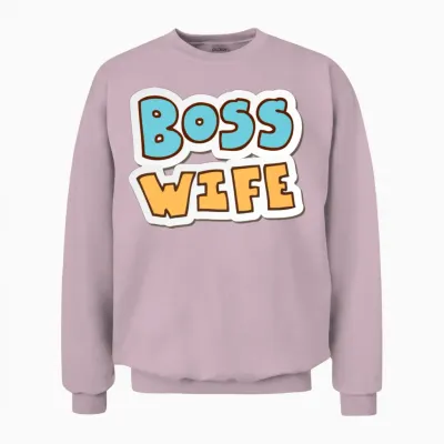 Boss Wife Quote Unisex Sweatshirt - Light Pink
