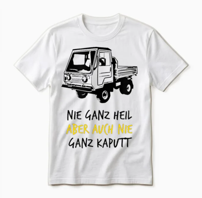 Multicar Ifa Ddr East German Commercial Vehicle M22 M25 M26 Dumper T-Shirt, Gray Unisex T-Shirt in White