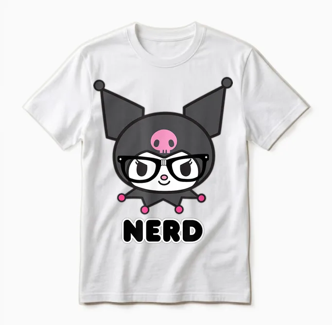 Sanrio Kuromi Nerd Glasses Unisex T-Shirt in White