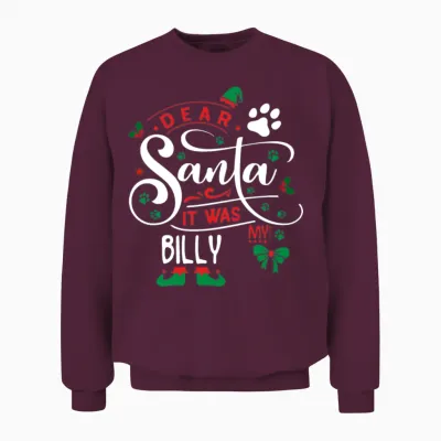 Billy Dog Christmas Dog Breed Unisex Sweatshirt - Maroon