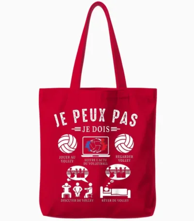 I Can't I Have Volleyball Volleyball Fans Funny T-Shirt, Black, S Tote Bags - Red