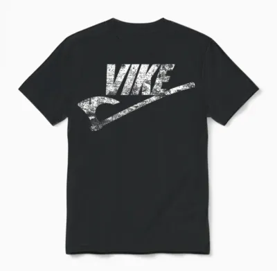 Vike Viking Battle Axe Funny Distressed T-Shirt, Black Unisex T-Shirt - Black