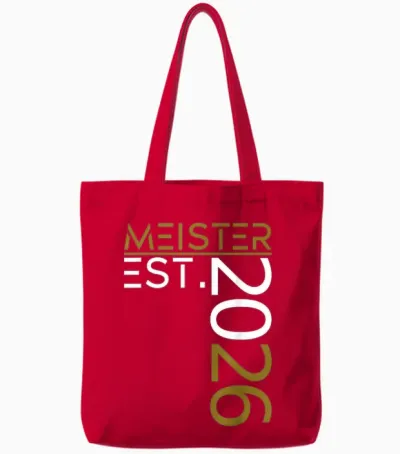 Graduation Master Est. 2026 Golden Outfit Master Exam Tote Bags - Red