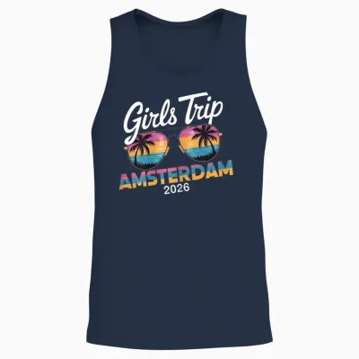 Women's Girls' Trip Amsterdam 2026 Unisex Tank Top - Navy