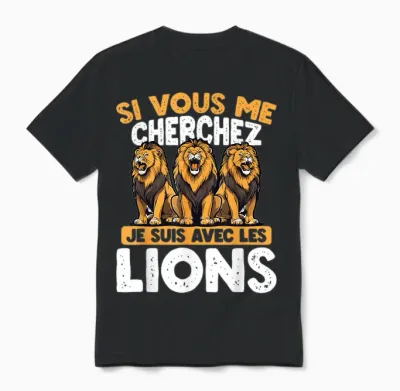 If You Are Looking for Me I Am with the Lions T-Shirt, Black, S Unisex T-Shirt - Black