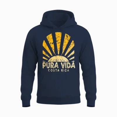 Pura Vida Costa Rica - Costa Rica Sunshine Unisex Hoodie - Navy