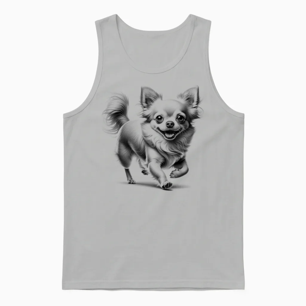 Myanimal - Ihr Lieblings-Tier Wear: Super Süßer Chihuahua Im Photorealistischen Zeichenstil Unisex T-Shirt Grau S Unisex Tank Top in Ash