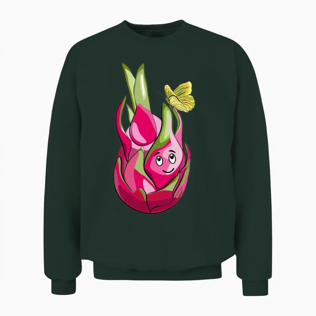 Funny Dragonfruit Unisex Sweatshirt in Forest
