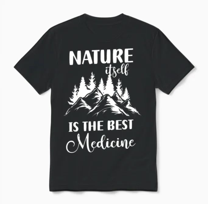 Forest Hiking Wood Mountain - & Outdoors Unisex T-Shirt in Black