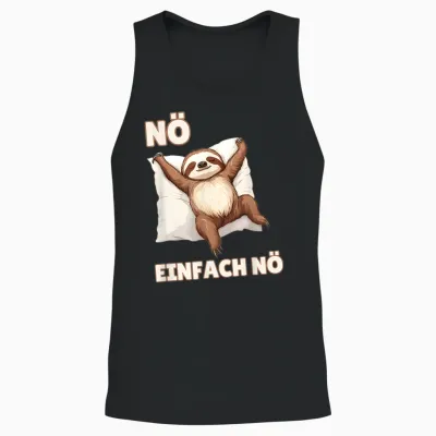 Sloth "einfach Nö" Funny Sayings for Girls and Boys T-Shirt, Black Unisex Tank Top - Black