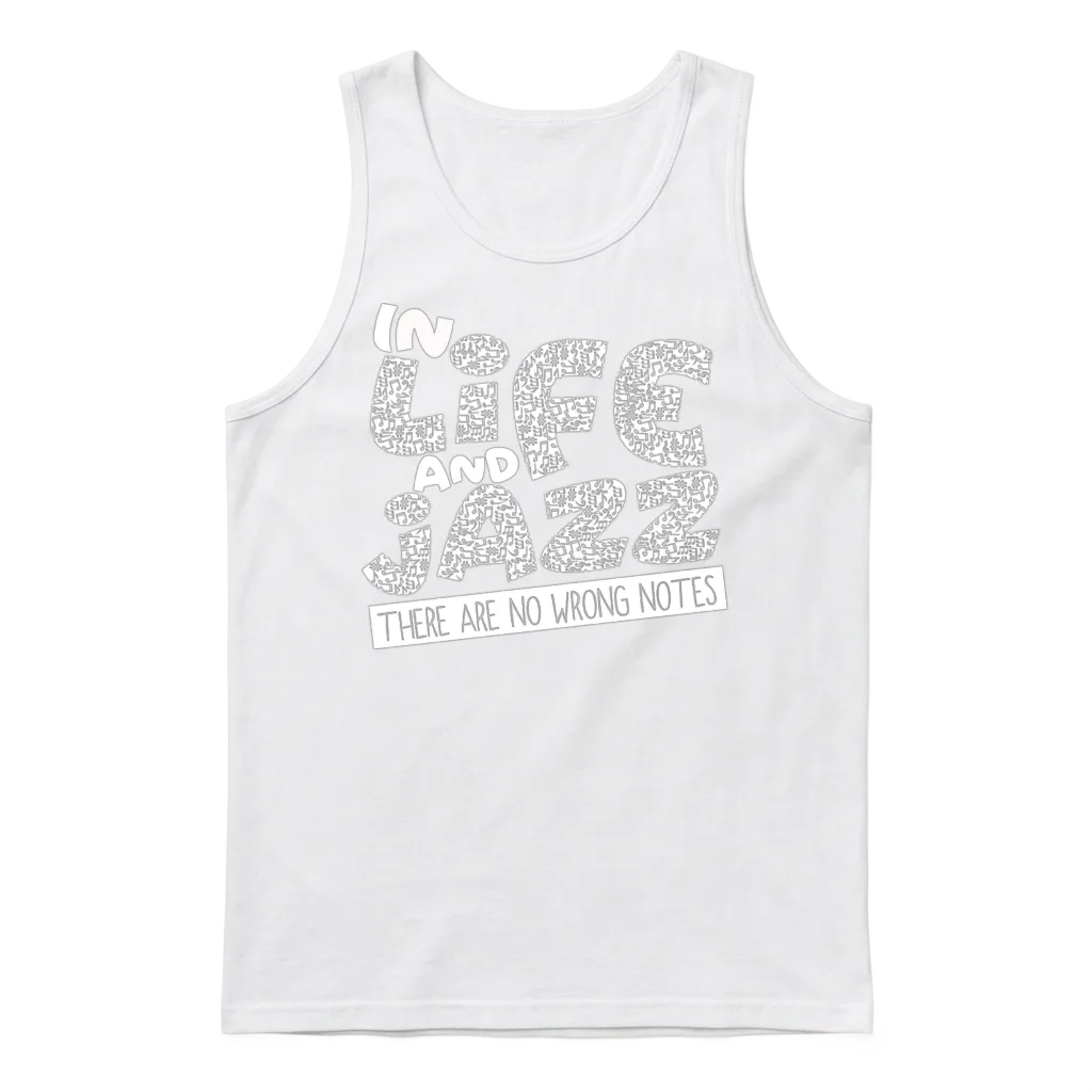 Jazz - Trumpet - Saxophone - Music - I Love Jazz Unisex Tank Top - White