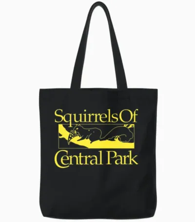 Squirrels of Central Park Tote Bags - Black