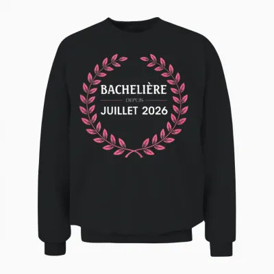 Bachelière 2026 Félicitations Réussite Bac Souvenir Fille Unisex Sweatshirt - Black